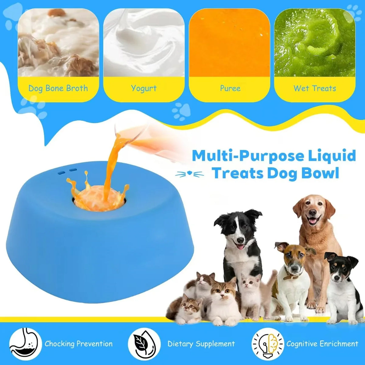 Marluvo Slow Feeder Lick Bowl for Dogs