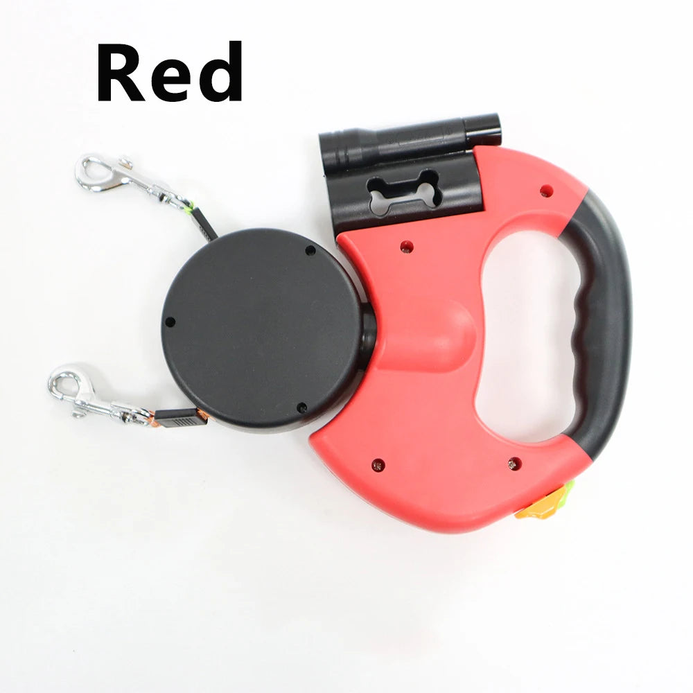 Marluvo Retractable Double Dog Leash with LED Light