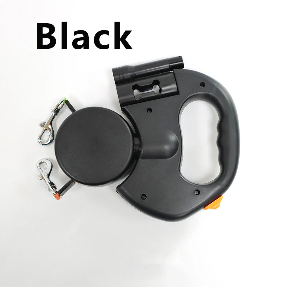 Marluvo Retractable Double Dog Leash with LED Light